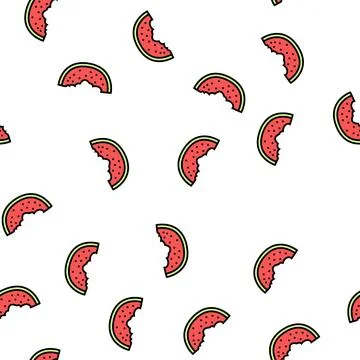 Food watermelon vector seamless pattern Stock Illustration