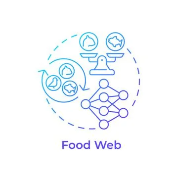 Food web blue gradient concept icon Stock Illustration