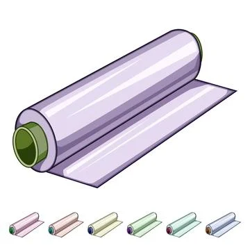 Food wrap roll packaging fresh products concept Stock Illustration