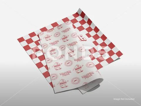 Food Wrapping Paper Mockup - Isolated Flat Sheet PSD Template