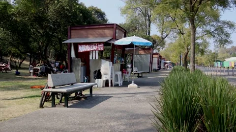 Food zone in the forest of Chapultepec Vídeos de archivo 171432495