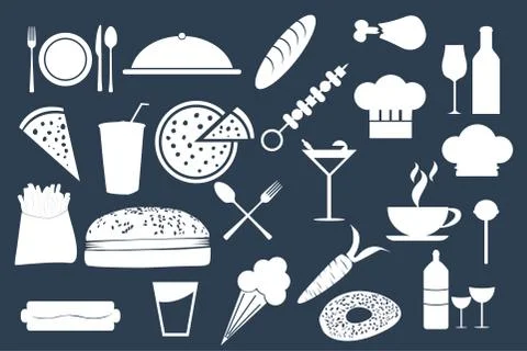 Foods and Drinks Vector Stock Illustration
