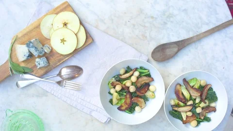 Foods arranged on table Stock Footage 76100057