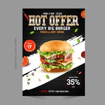 Foods flyer template. Stock Illustration