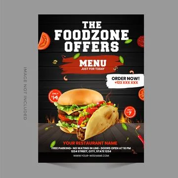 Foods flyer template. Stock Illustration