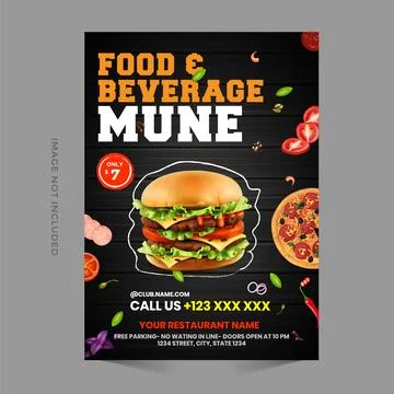Foods flyer template. Stock Illustration