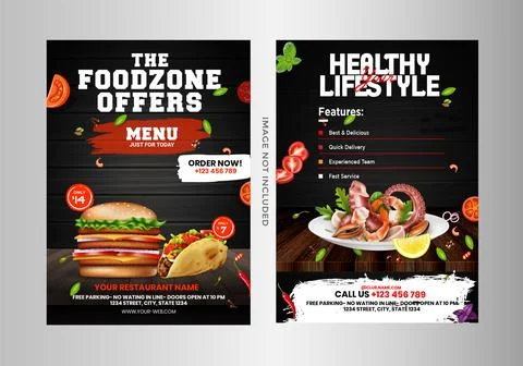 Foods flyer template. Stock Illustration