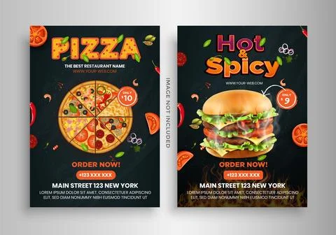 Foods flyer template. Stock Illustration