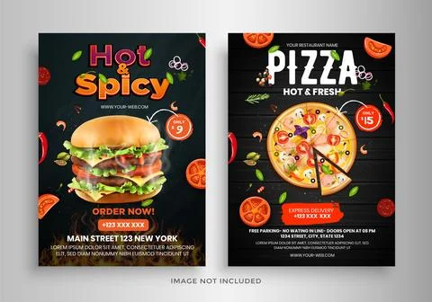 Foods flyer template. Stock Illustration