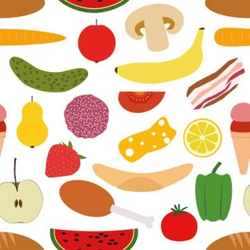 Foods seamless pattern Stock Illustration