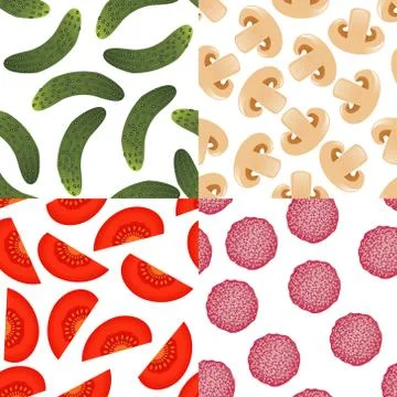 Foods seamless patterns Illustrazione stock