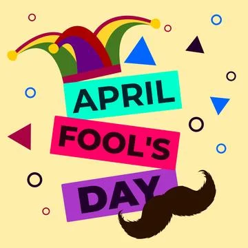 Fool April, April Fool, April foil, April Fool's Day square banner vector Stock Illustration