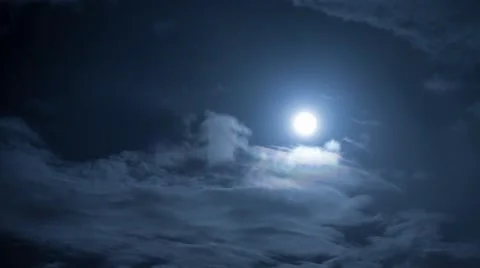Fool moon with clouds, 4K time lapse Stock Footage 42569261