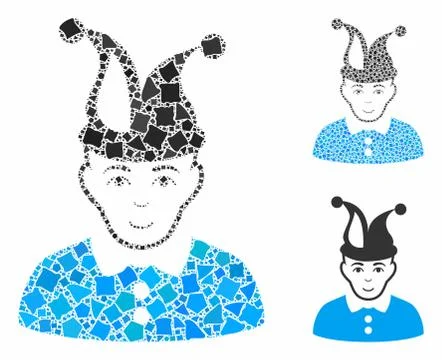 Fool Mosaic Icon of Rough Items Illustrazione stock