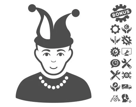 Fool Vector Icon With Tools Bonus 스톡 일러스트