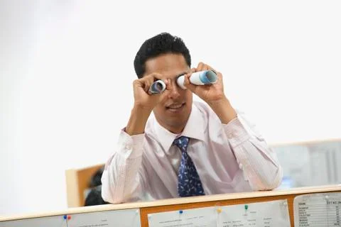 Fooling around in the office Stock Photos