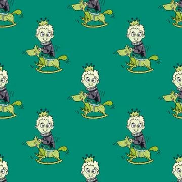 Foolish prince seamless pattern Illustrazione stock