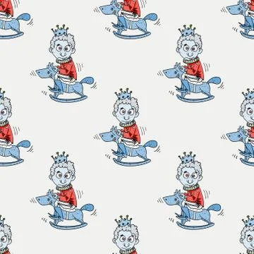 Foolish prince seamless pattern Illustrazione stock