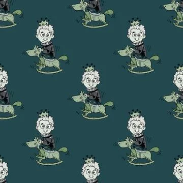Foolish prince seamless pattern Illustrazione stock