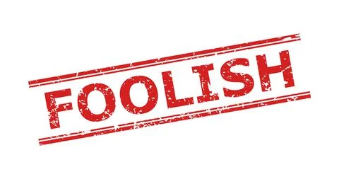 FOOLISH Stamp with Rubber Surface and Double Parallel Lines Illustrazione stock