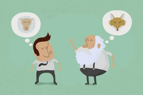 Fools always fall prey to the wise , eps10 vector format Stock Illustration