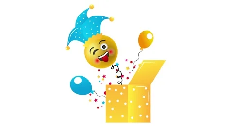 Fools April Day Animated Illustration on White Background Stock Footage 306840658