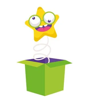 Fools day box crazy Stock Illustration