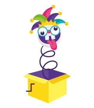 Fools day crazy box Stock Illustration