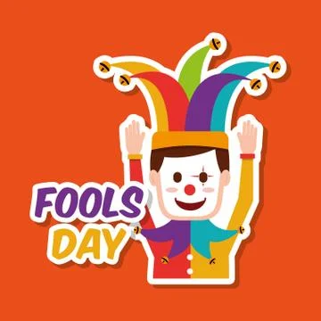Fools day greeting card Stock Illustration