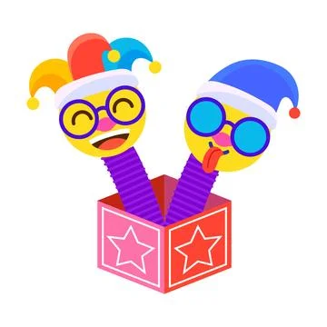 Fools day jester box Stock Illustration