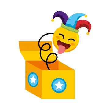 Fools day jester box Stock Illustration