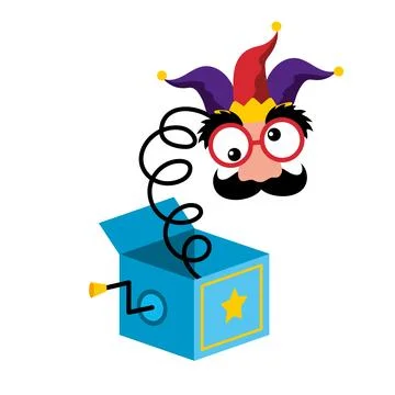 Fools day prank box Stock Illustration