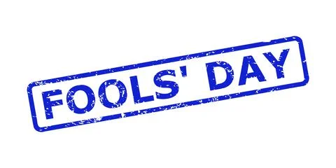 FOOLS' DAY Stamp Seal with Rubber Surface and Rounded Rectangle Frame Stock Illustration