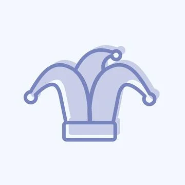 Fool's Hat Icon in trendy blue eyes style isolated on soft blue background 스톡 일러스트