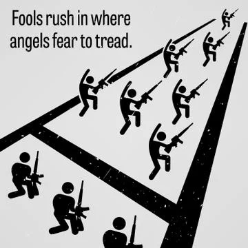 Fools Rush in Where Angels Fear to Tread Illustrazione stock