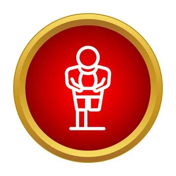 Foosball table soccer player icon on red background Stock-Illustration