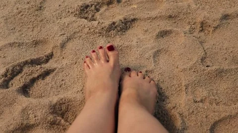 Foot and sand Stock Footage 164895452