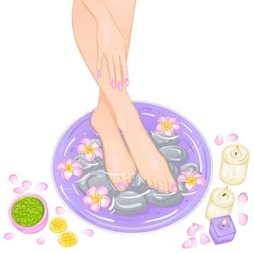 Foot bath spa Stock Illustration