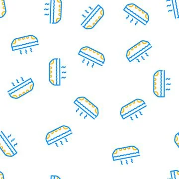 Foot bath vector seamless pattern line Illustrazione stock