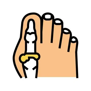 Foot big toe bone gout color icon vector illustration Stock Illustration