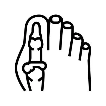 Foot big toe bone gout line icon vector illustration Stock Illustration