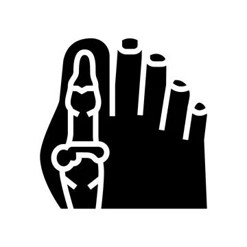 Foot big toe bone gout glyph icon vector illustration Stock Illustration