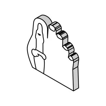 Foot big toe bone gout isometric icon vector illustration Stock Illustration