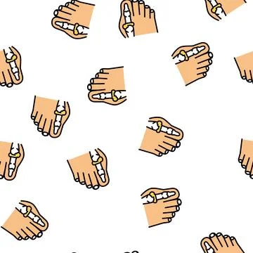 Foot big toe bone gout vector seamless pattern Stock Illustration