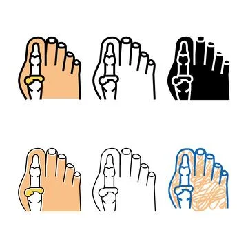 Foot big toe bone gout color icon vector variants Stock Illustration