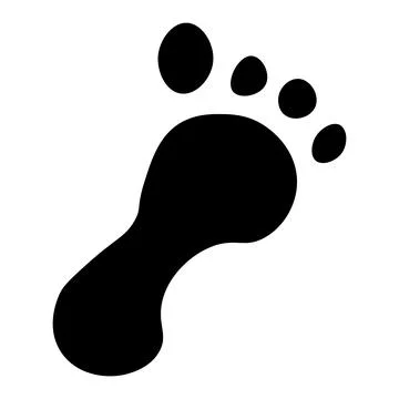 Foot black vector icon on white background Stock Illustration