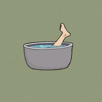 Foot in Boiling Water Stock Illustration