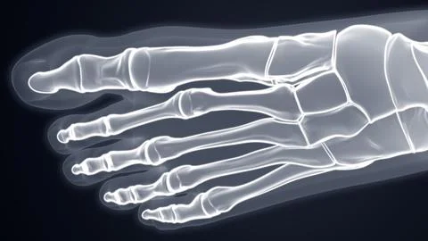 Foot bones Xray Microscopy 3d illustration Stock Illustration