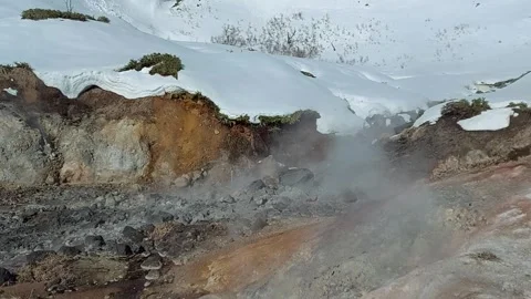 The foot of a breathing volcano Stock Footage 244801391