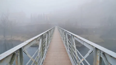 Foot bridge on Adda river Video stock 169219085